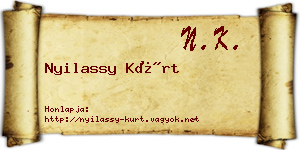 Nyilassy Kürt névjegykártya